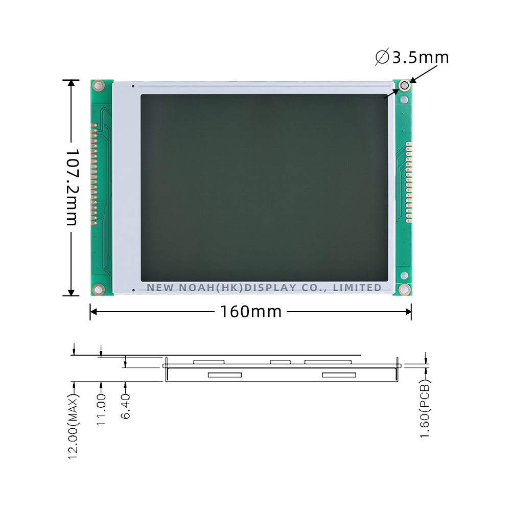 Grey Film 320240B Graphic LCD Display Screen With Uv ResiStant Material RA8835 5.7-Inch Display Screen - Image 4