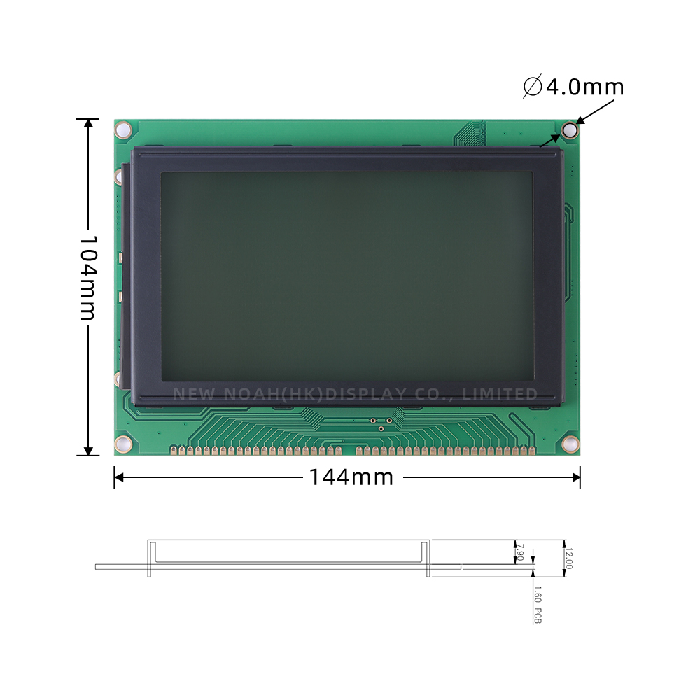 Grey Film LCM240128B LCD Display Module With 144X104X12MM Working Temperature -30*80 - Image 4