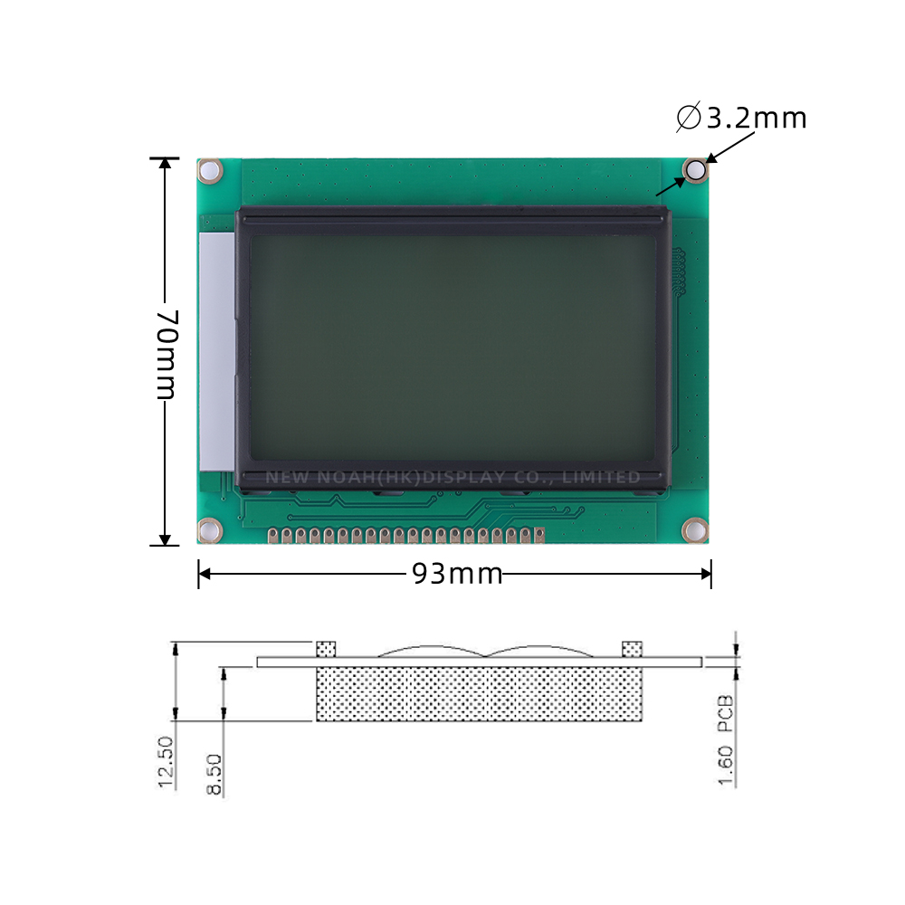 Grey Film 12864-21M LCD Screen Original ST7920 3.3V 5V LCM Module Serial Port Screen - Image 4