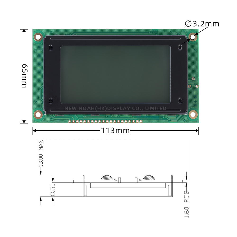 Grey Film 12864A LCD Module 12864 Display With Backlight SBN0064 Parallel Port 20PIN 5V - Image 4