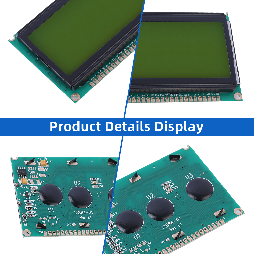 Yellow Green Film LCD12864-D1 Graphic Dot Matrix LCD Display Module 75X52.7X9.3MM - Image 5