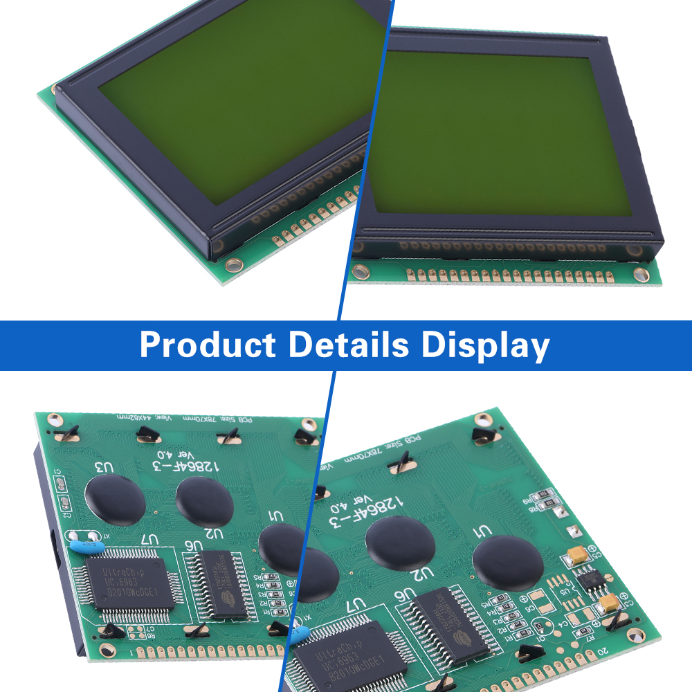 Yellow Green Film 12864F-3 Anti-Interference 78X70MM Graphic 12864 Module LCD Display Screen - Image 5