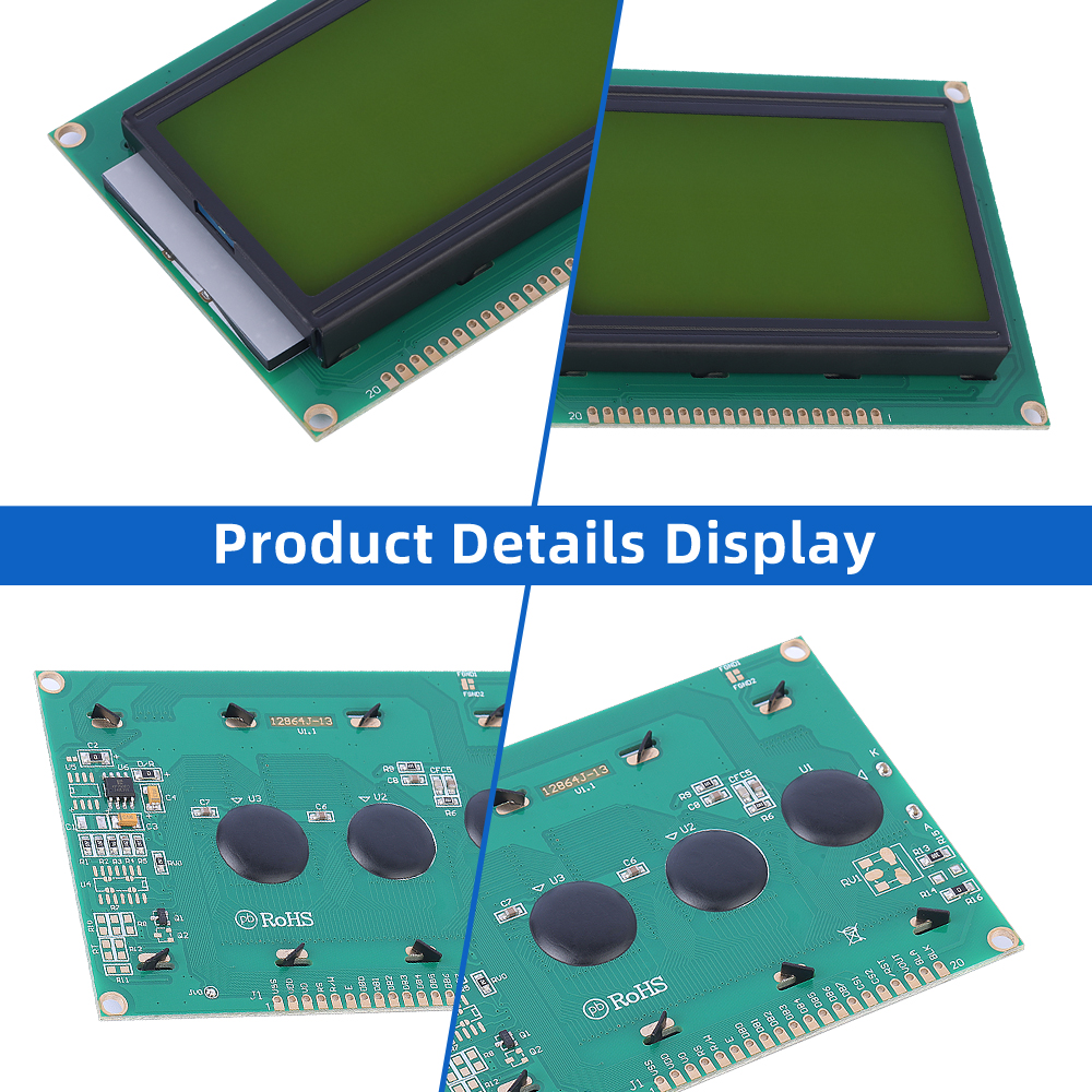 Yellow Green Film Spot Wholesale 12864J-13 InduStrial Grade LCD Screen 128*64 Controller SBN0064G - Image 5