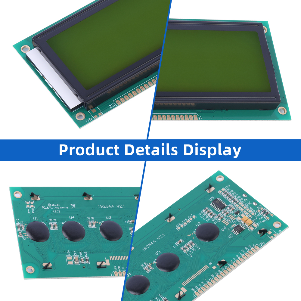 Yellow Green Film Uv ResiStant Material 19264A Graphic LCD Display SBN0064 Warranty For Three Years 5V 3.3V - Image 5