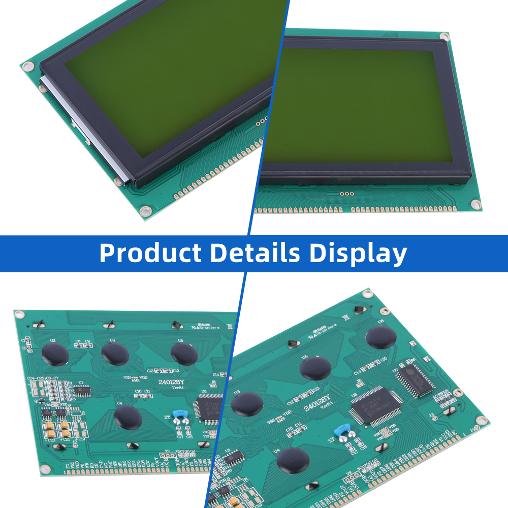Yellow Green Film Factory Direct Sales 240128Y Graphic Dot Matrix Module 144X104MM LCM Monochrome Screen Module - Image 5