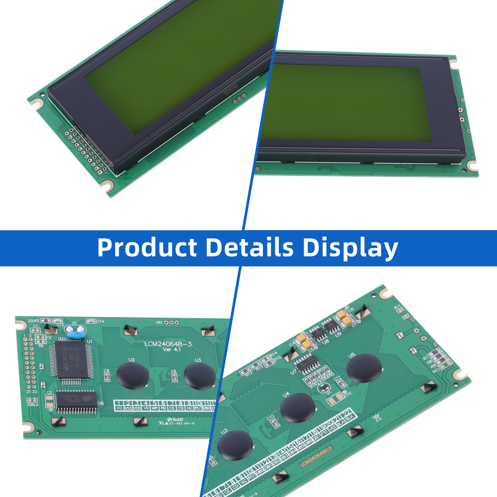 Yellow Green Film LCM24064B-3 Graphic Dot Matrix Module 5.7 Original UC6963 LCM Monochrome Screen Module - Image 5
