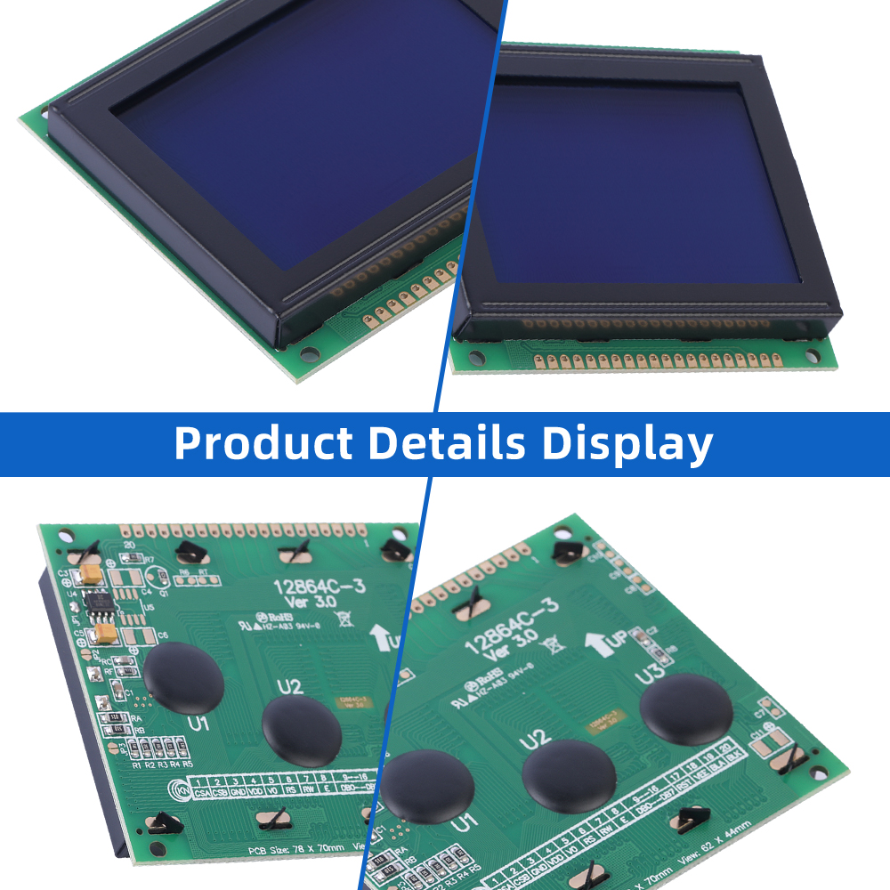Blue Film 12864C-3 Display Module Controller SBN0064 12864 Parallel Port Multilingual Module - Image 5