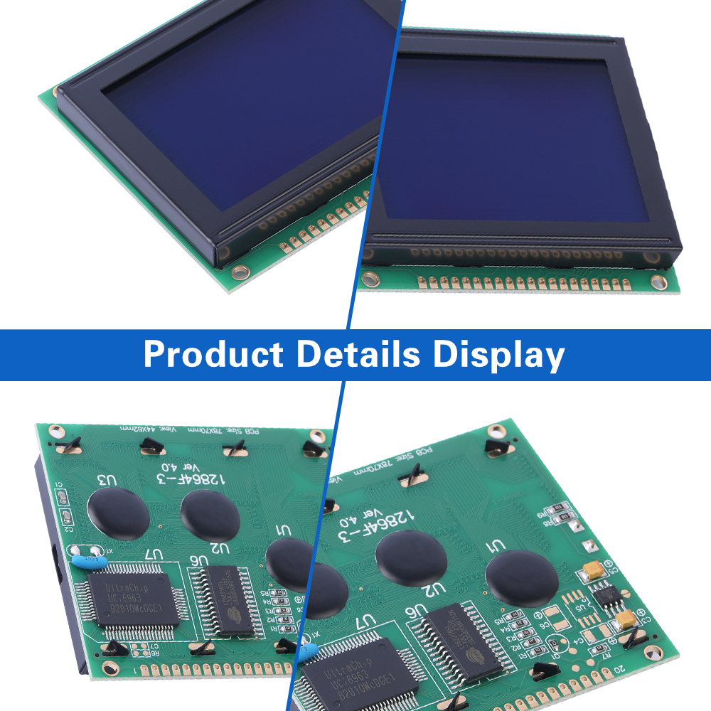 Blue Film LCM12864F-3 Anti-Interference Graphic Dot Matrix LCD Screen 78X70MM Module LCD Display Screen - Image 5