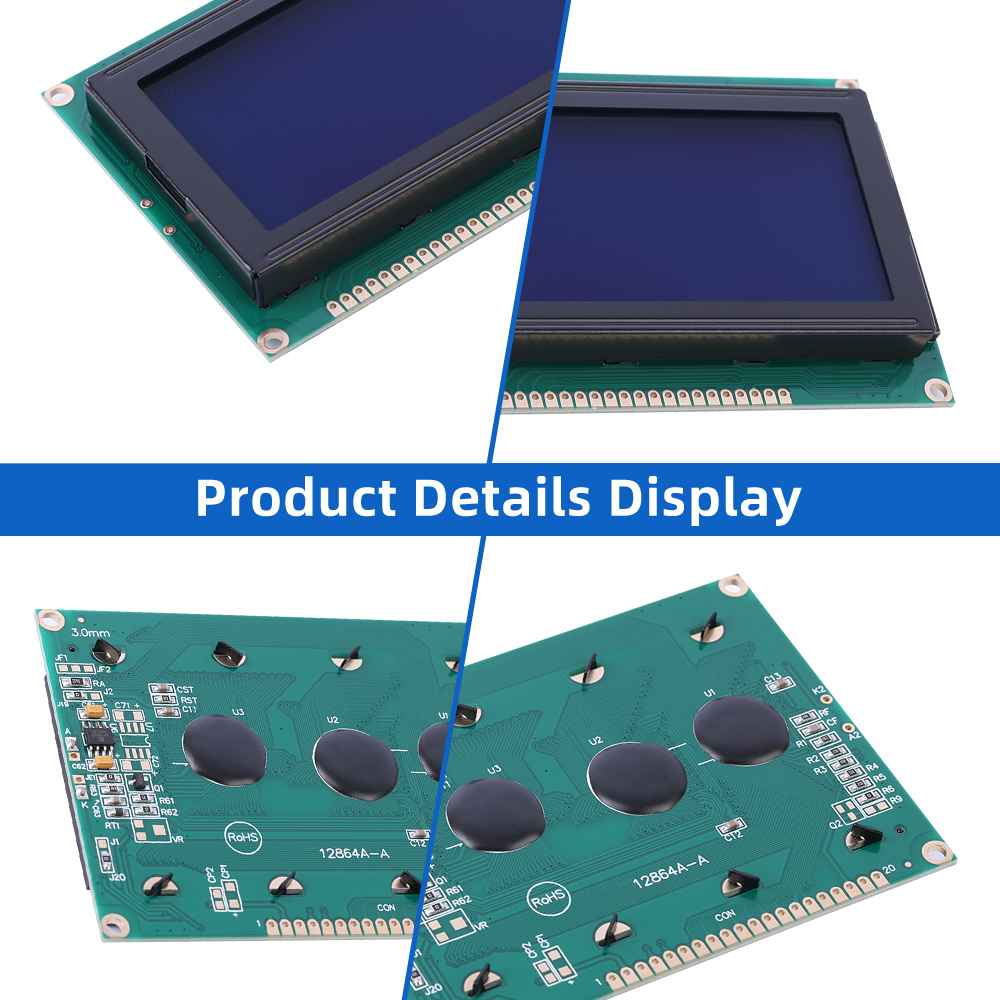Blue Film 12864A-A Working Temperature LCD Display With Backlight 20PIN 5V Parallel Port 12864 Panel - Image 5