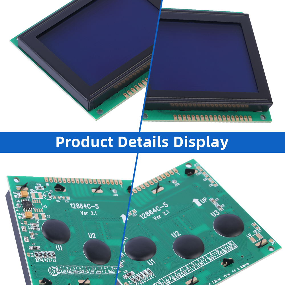 Blue Film 12864C-5 128X64 Dot Matrix LCD Display Module SBN0064 Controller 18PIN Parallel Port - Image 5