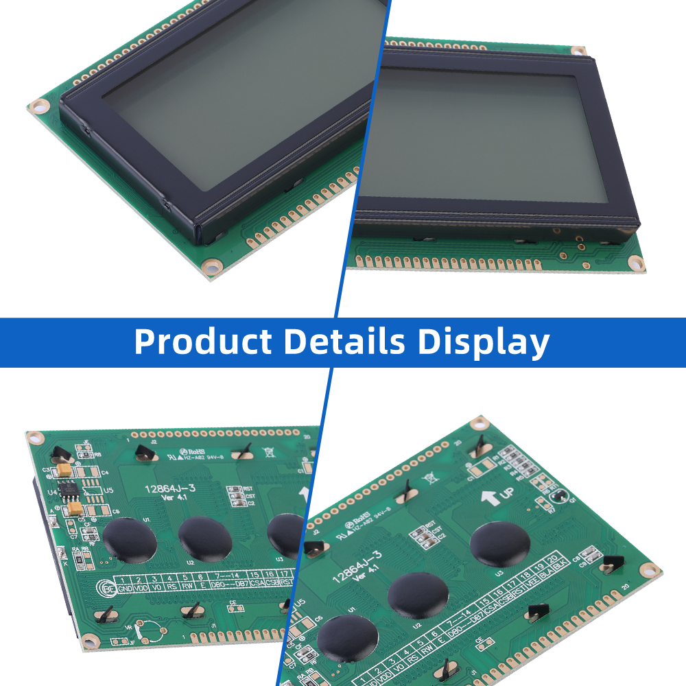 Grey Film 12864J-3 Graphic LCD Display Screen STN 6800 Parallel SBN0064 12864 Module 5V Power Supply 128X64 - Image 5