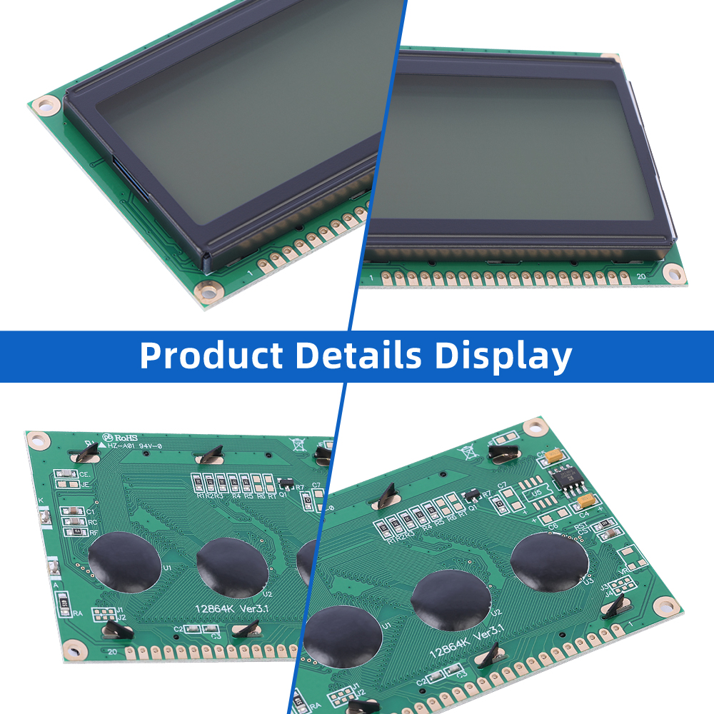 Grey Film High Cost Performance 20PIN 12864K SBN0064 Parallel Port LCD12864 For Arduino - Image 5