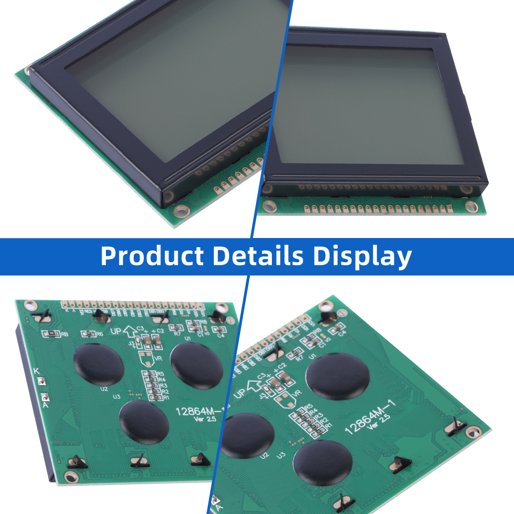 Grey Film LCM12864M-1 WiStar 20P LCD Display Screen STN 6800 Parallel 93X70MM Controller ST7920 - Image 5