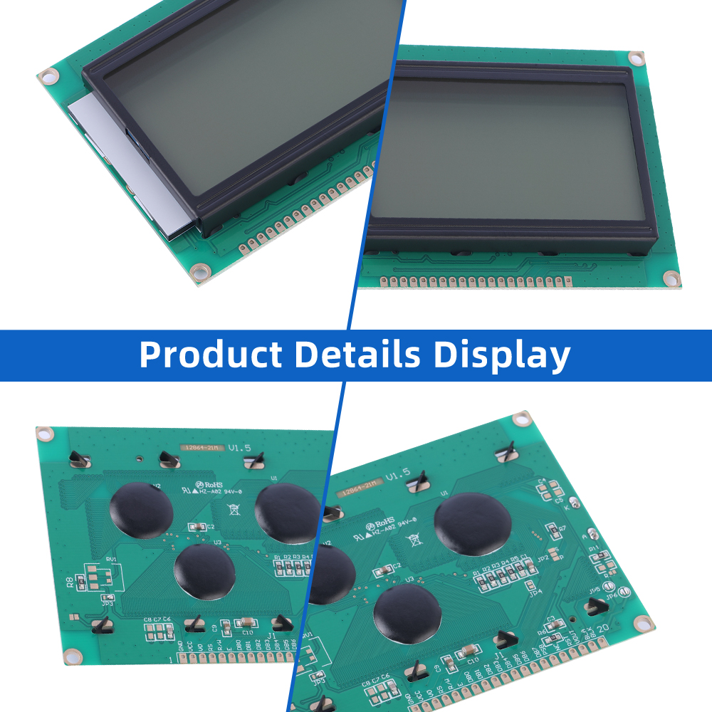 Grey Film 12864-21M LCD Screen Original ST7920 3.3V 5V LCM Module Serial Port Screen - Image 5