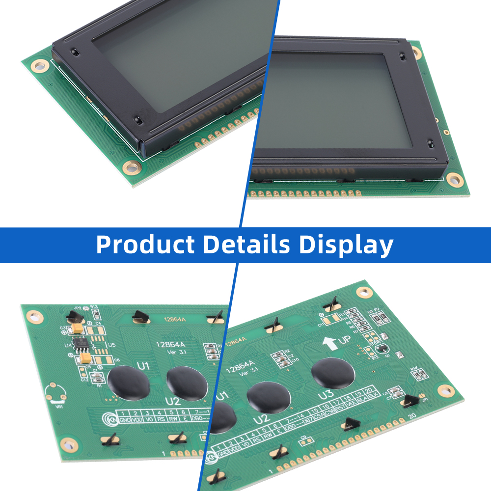 Grey Film 12864A LCD Module 12864 Display With Backlight SBN0064 Parallel Port 20PIN 5V - Image 5