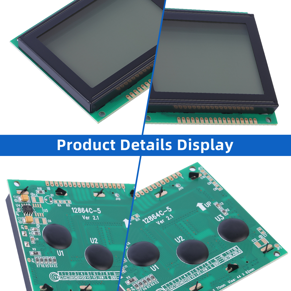 Grey Film 12864C-5 128*64 LCD Display Module 78X70MM SBN0064 18PIN Parallel Port LCD12864 - Image 5
